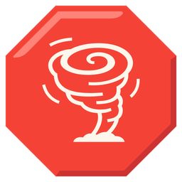 stop sign and tornado