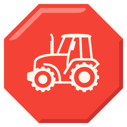 stop sign and tractor