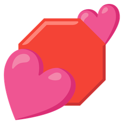 stop sign and two hearts