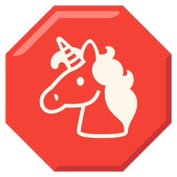 stop sign and unicorn