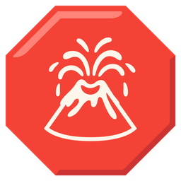 stop sign and volcano