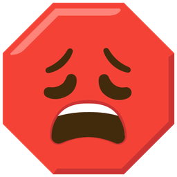 stop sign and weary face