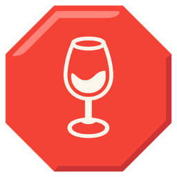 stop sign and wine glass