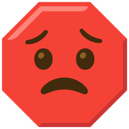 stop sign and worried face