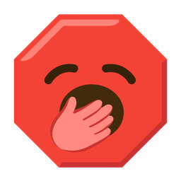 stop sign and yawning face