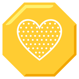 stop sign and yellow heart