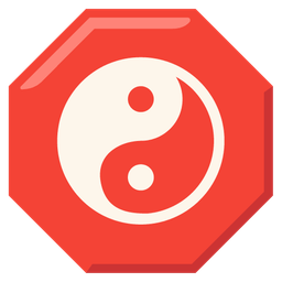 stop sign and yin yang
