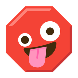 Stop sign and Zany face