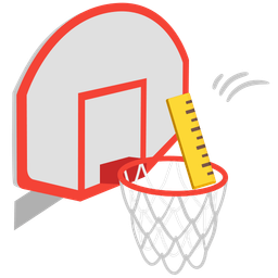 straight ruler and basketball