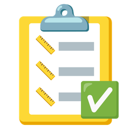 straight ruler and check mark button