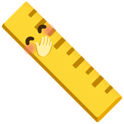 straight ruler and face with hand over mouth