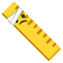 straight ruler and face with head-bandage