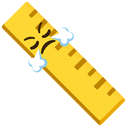 straight ruler and face with steam from nose