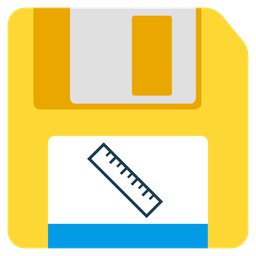 straight ruler and floppy disk