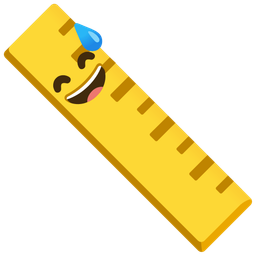 Straight ruler and Grinning face with sweat