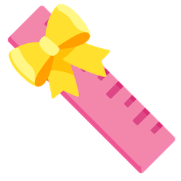 straight ruler and heart with ribbon