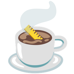 straight ruler and hot beverage