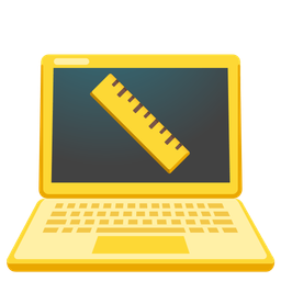 straight ruler and laptop