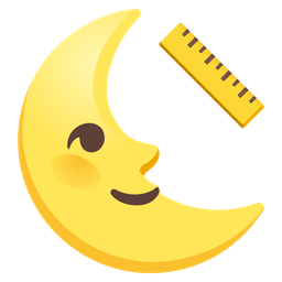 straight ruler and last quarter moon face