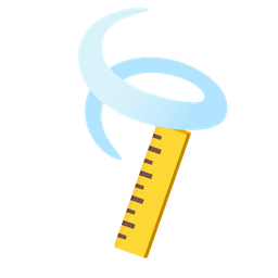 straight ruler and leaf fluttering in wind