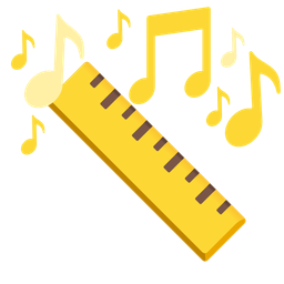 straight ruler and musical notes