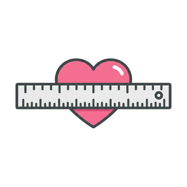 Straight ruler and Pink heart