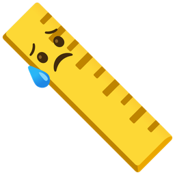 straight ruler and sad but relieved face
