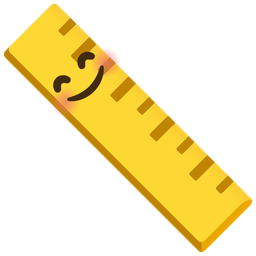 Straight ruler and Smiling face with smiling eyes