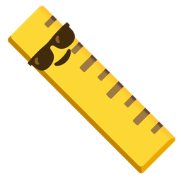 straight ruler and smiling face with sunglasses