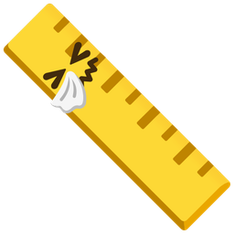 straight ruler and sneezing face