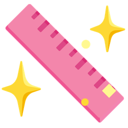 straight ruler and sparkling heart