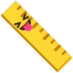 Straight ruler and Squinting face with tongue