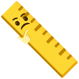 straight ruler and thinking face