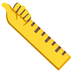 straight ruler and thumbs up