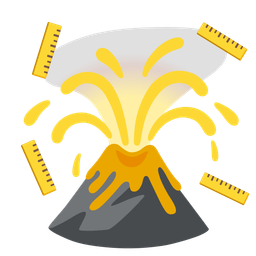 straight ruler and volcano