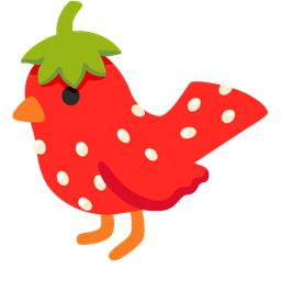 strawberry and bird