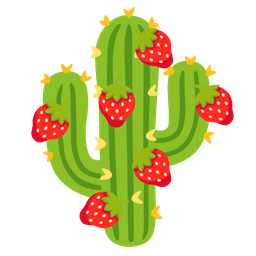 strawberry and cactus