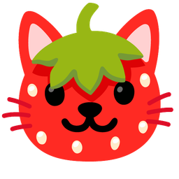strawberry and cat face