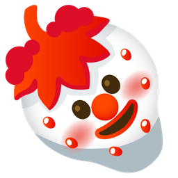 strawberry and clown face