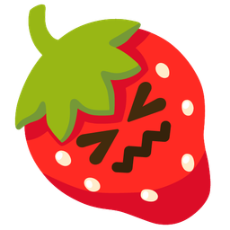 strawberry and confounded face