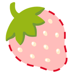 strawberry and dotted line face