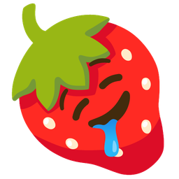 strawberry and drooling face
