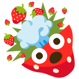 strawberry and exploding head