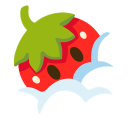 strawberry and face in clouds