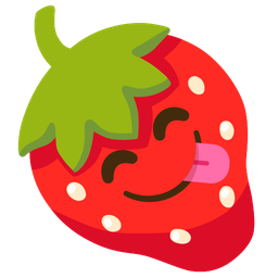 Strawberry and Face savoring food