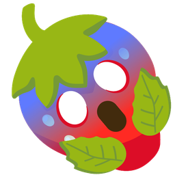 strawberry and face screaming in fear