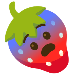 strawberry and fearful face