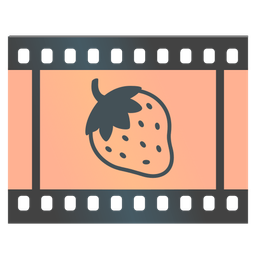 strawberry and film frames