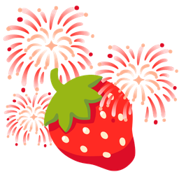 strawberry and fireworks