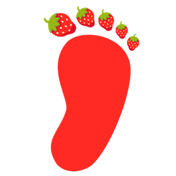 strawberry and footprints